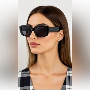 NWT Kurt Geiger Elegant Rectangular Black Sunglasses